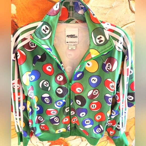 ADIDAS x JEREMY SCOTT Ltd Ed 2012 Billiards Pool Balls RARE Track Jacket XS  36" - Picture 13 of 16